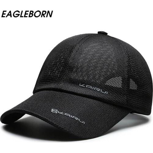 Summer Mesh Cap Men Baseball Cap Black Simple Fashion Fishing Dad Hat Driver Baseball Cap Men Mesh Sun Hat Wholesale Snapback