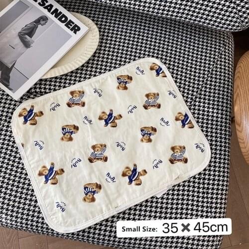 New 4 Sizes Baby Waterproof Sheet Urine Changing Pads Urine Pad Cartoon Reusable Infant Bedding Nappy Burp Mattress Changing Mat