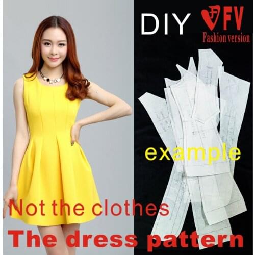 Dresses Sewing Pattern Template Cutting drawing Clothing DIY ((Not selling clothes)) BLQ- 157