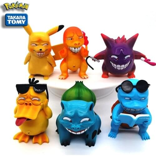 Pokemon japan Anime figures Wretched laugh Collectible figurines Pokemon figure pvc children toy Psyduck Pikachu toy boys Gifts