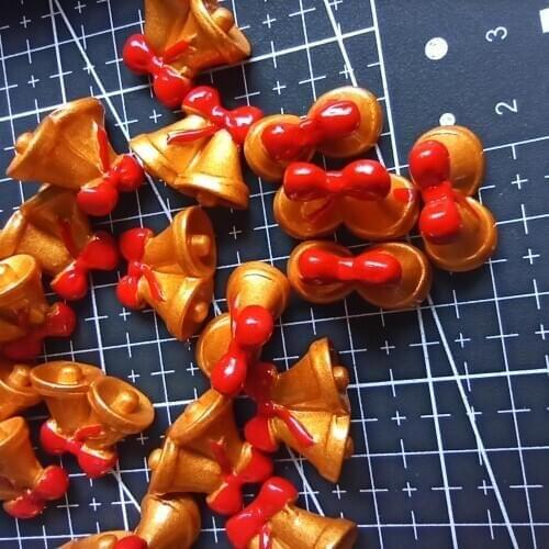 1pcs resin solid Christmas bell cartoon 20mm fairy garden gnome moss terrarium decor crafts bonsai home DIY A105-11