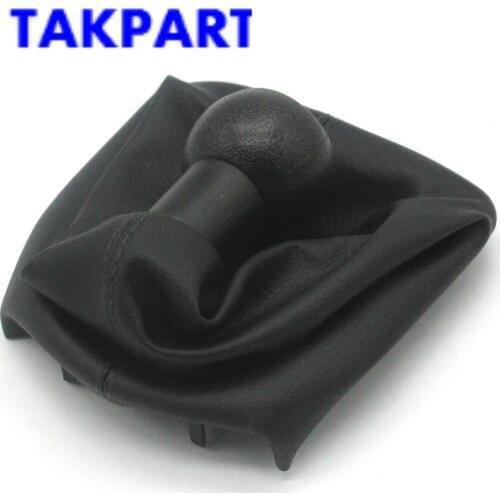 TAKPART 5 Speed Gear Shift Stick Leather Gaitor Gaiter Knob For PEUGEOT 207 307 406