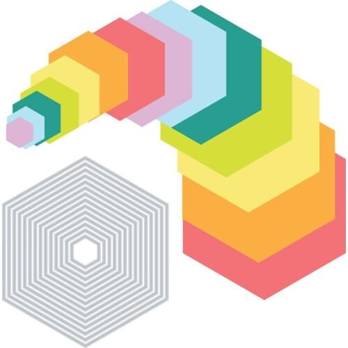 Hexagon 2021 Arrival New Craft Metal Cutting Die Mold Flower Tag Envelope Lace Edge Scrapbook Paper Craft Knife Punch Stencils