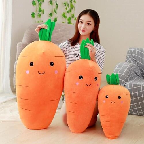 55-95cm Cute Simulation Carrot Plush Toys Stuffed Soft Lifelike Plant Dolls with Down Cotton Lovely Pillow for Kids Girls Gift
