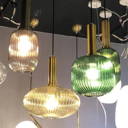 Glass LED Hanging Lamp Modern Iron Pendant Lights Nordic Light Fixtures Bedroom Living Room Hang Lights Dining Hanglamp