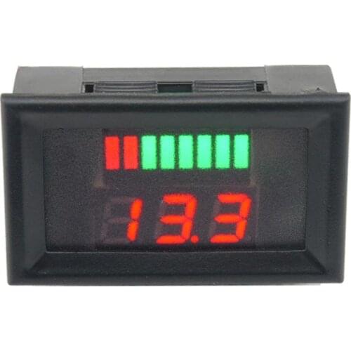 LED Voltmeter 12-60V ACID Red Lead Battery Capacity Battery Voltmeter Plastic Indicator Charge Level Lead-acid LED Tester