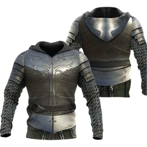 Knight Medieval Armor 3D printed Hoodie Knights Templar Harajuku Fashion Hooded Sweatshirt Unisex Casual Jacket Cosplay Hoodies