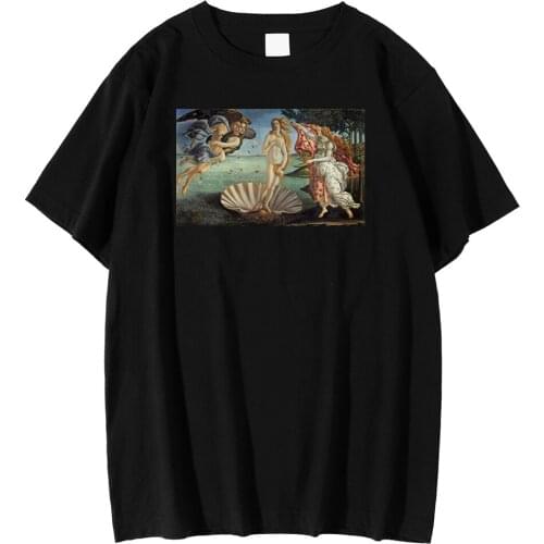 Comfortable Loose Male Tees Shirts He Birth Of Venus Painting Printing Clothes Fashion Vintage T Shirt Mens Short Sleeve Tshirts
