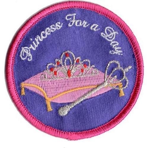 High Quality Satin Embroidery Emblem Custom Garment Tags PVC Backing and Silver Metallic Thread On Crown PVC Backing & MOQ50pcs