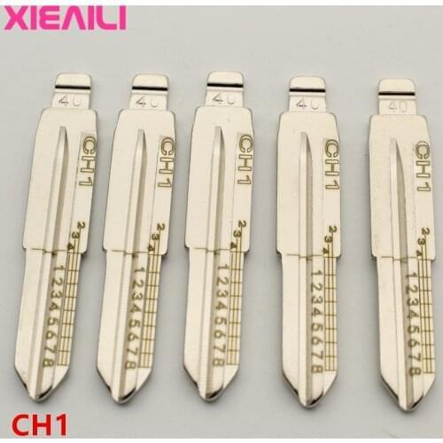 XIEAILI 20Pcs NO.40 CH1 Engraved Line Key Blade Scale Shearing Teeth Uncut Key Blade For Chevrolet Epica/Captiva S606