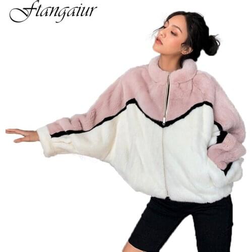 Ftangaiur 2021 Winter Import Purple standard Velvet Mink Fur Coat Women Slim Mandarin Collar Short Natural Real Mink Fur Coats