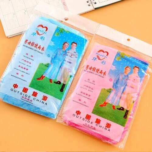 1/3/5 Pcs Disposable Adult Emergency Waterproof Rain Coat Poncho Hiking Camping Fishing Color Random