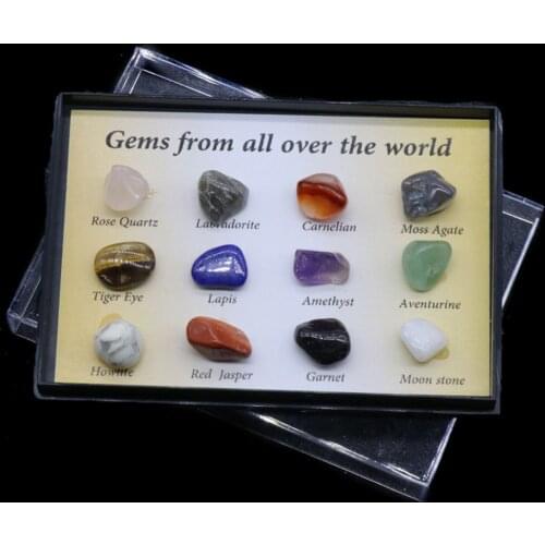 1 Box Gift Raw Stones Collectible Samples Home Decoration Ore Mineral Specimen Quartz Crystal Polished Stone Energy Stones