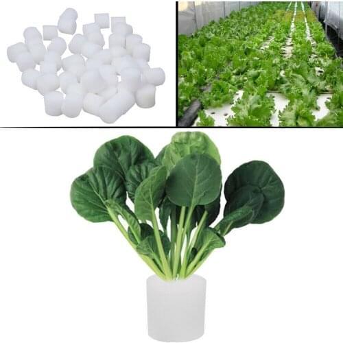 100pcs White Seedling Sponge Soilless Hydroponic Vegetables Nursery Pots Seedlings Cloning Collar Garden Cultivation Plant