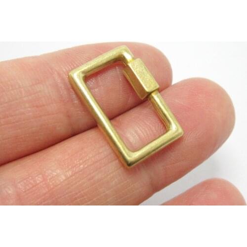 Brass Carabiner clasp Rectangle brass connector Hat accessories 20x13.5x2.5mm Brass components Handbag -2pcs R1313