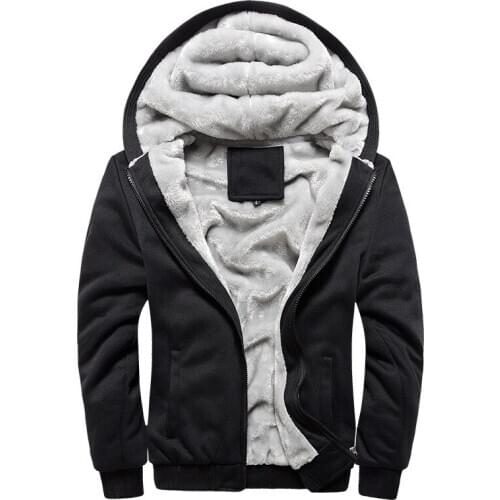 2020 New Men Hoodies Winter Thick Warm Fleece Zipper Men Hoodies Coat Sportwear Male Streetwear Hoodies Sweatshirts Men 4XL 5XL