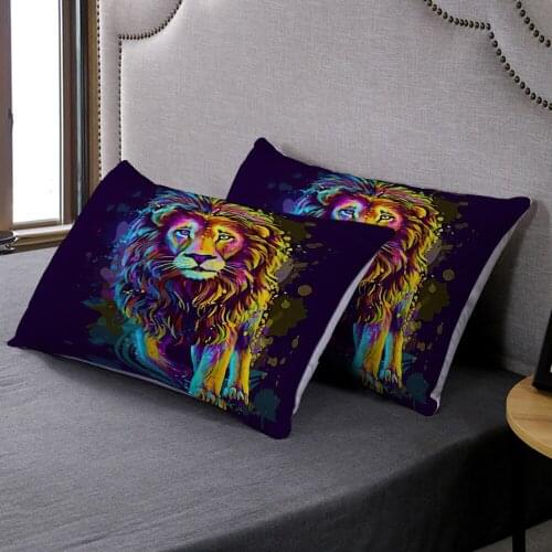 3D Print Jungle Wild Animals Pillowcase Lion Leopard Customize Pillow Covers Bedroom Decor Comfortable 2pcs Pillow Cover