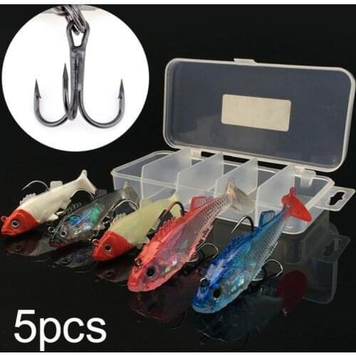 5pcs/box 8g / 15g Colorful Soft Lure Suit Kit Artificial Bait Silicone Fishing Lures with 1 Piece Luminous Lure