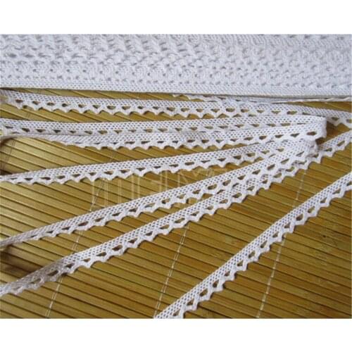 5 Yard Vintage White Cotton Sawtooth Crochet Ribbon Embroidered Lace Edge Trim Fabric Applique DIY Sewing Supplies Craft