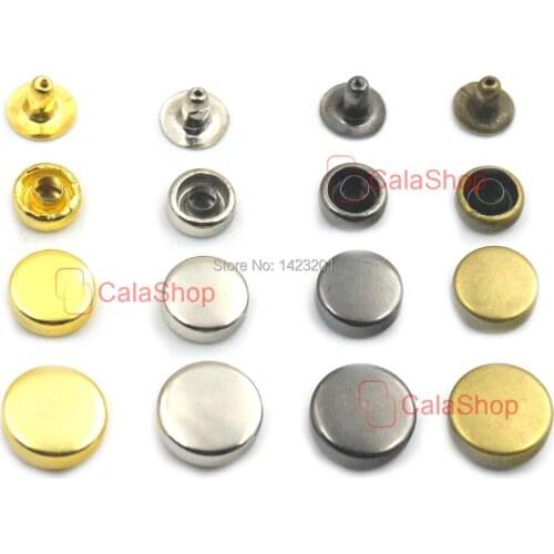 50 Pcs / Lot 8mm 10mm 12mm Plat Round Rivet Spike Stud Fashion Biker Rapid Punk Rock Bag Leather Case Craft DIY