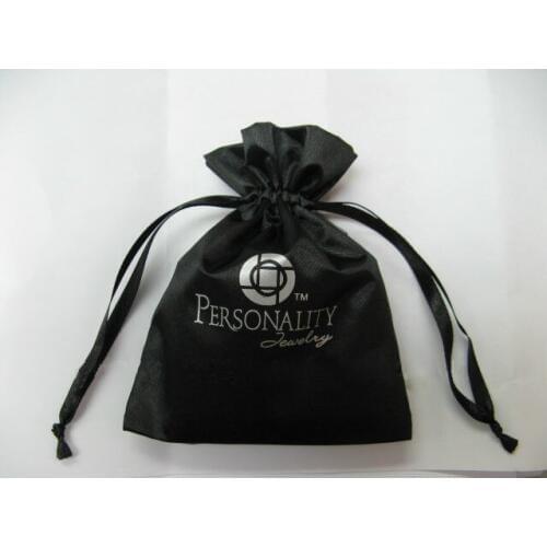 High quality 500pcs satin small drawstring bag size 9.5*14cm jewelry bag wholesale with custom logo free shipping by express