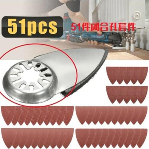 51PCS Practical Accessories Multifunctional Professional Finger Sanding Pad Oscillating Sheets ABS Multi Tool Sand Paper