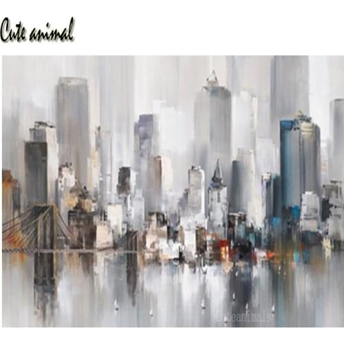 5D DIY Diamond Painting Full Square Round Drill New York City Brooklyn Bridge Abstract Diamond Embroidery Cross Stitch kit gift