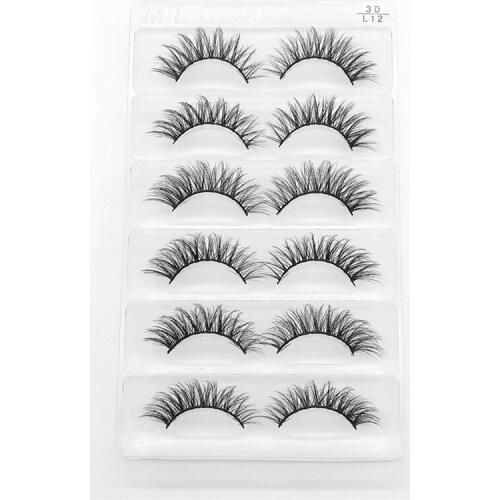 6 Pairs False Eyelashes Natural 3D Mink Lashes Short Black Hair Lashes Wispy Eyelashes Long Professional Make Up Tool DOCOCER