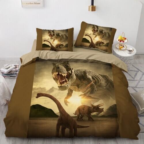 Bedding Sets 3D Custom Duvet Quilt Cover Set Comforter Bed Linen Pillowcase King Queen Full 220x230 Animal Dinosaur Home Texitle