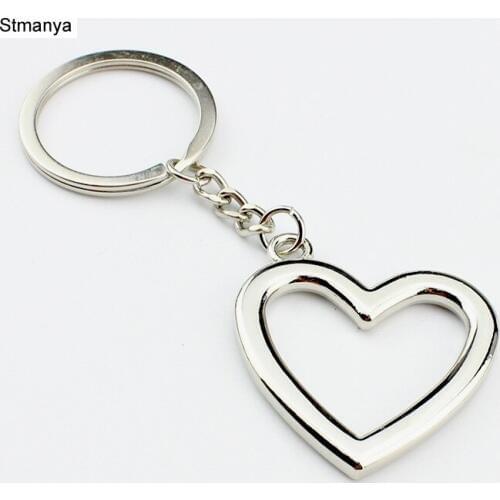 New Women Personality heart hollow key chains men fashion Car Key Ring for party gift Jewelry K2009