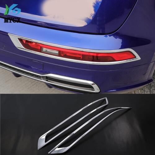 For Audi Q5 L Q5L 2018 2019 Car back rear Fog light lamp Trim Frame Cover ABS Matter Silver Car Accessories Auto Styling
