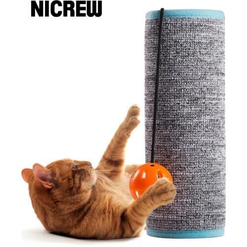 NICREW Cat Scratch Board Toy Sisal Cat Scratching For Cats Protecting Furniture Grind Claws Cat Scratcher Toy Mat With Bell