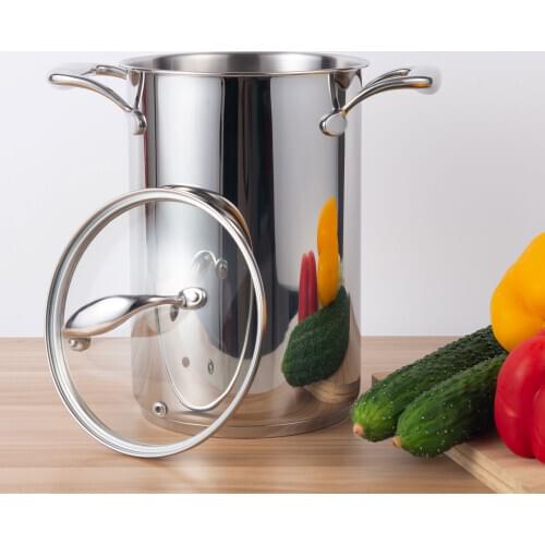 16x22cm 4L Asparagus pot with Glass Lid and 18/10 Stainless steel Steamer Basket