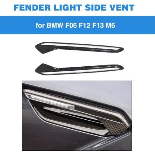 F06 F12 F13 Headlight Eyelid Eyebrows Cover For BMW F06 F12 F13 M6 Air Outlet Vent Exterior Trim 2013 - 2019 Dry Carbon Fiber