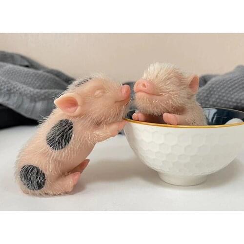 5inch Full Body Silicone Piglet Cute Lifelike Piglet Reborn Piggy Toys for Children Drop Shipping
