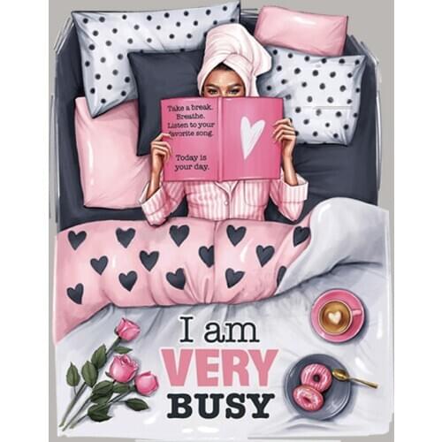 Girl Transfers For Clothing Diy Vinyl Appliqued Fashion Heat Transfer Tops Iron On Patches Im Very Busy