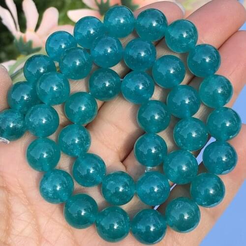 Natural Stone Malachite Green Chalcedony Jades Beads Loose Spacer Beads For Jewelry Making DIY Bracelet Necklace 4 6 8 10 12mm