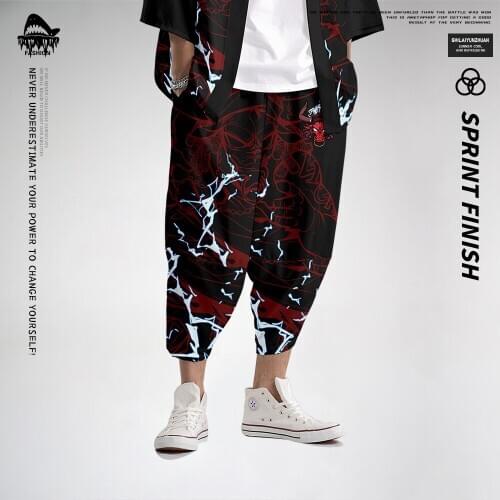 New Hip Hop Jogger Men Black Print Harem Overalls Sports Pants Streetwear Mens Casual Pants Large Size 6XL