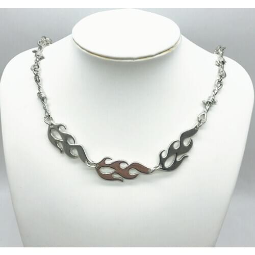 Fire Flame Brambles Iron Unisex Choker Necklace Women Hip-hop Gothic Punk Style Barbed Wire Little Thorns Chain Choker Gifts
