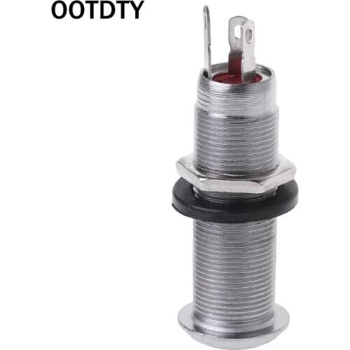 OOTDTY 1pc Chrome Guitar Bass Cylinder Output Jack Flush 1/4" Part