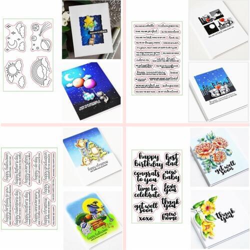 4*6 inch Clear Transparent Stamps Cloud Moon Earth Backdrops Happy Everything Sentiment DIY Scrapbooking Decorative Album 2020