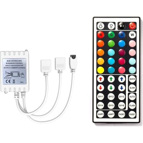 Led Lights 2 Ports 44 Key Remote Control, Dimmer, 4 Pin Output Remote Controller for 12 24V DC Led Tape Light