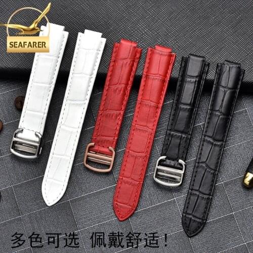 Genuine Leather Watch Strap for Cartier Blue Balloon Strap Wsbb0025 Cross W6920085 Mens and Womens Cowhide Accessories