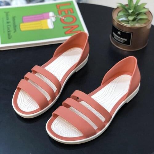 2021 New Large Size Waterproof Shoes Soft Bottom Beach Casual Flat Shoes Non-slip Wear-resistant Sandals and Slippers