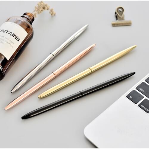 0.7mm Metal Luxury Gold Sivler Ballpoint Pens for Writing School Office Business Supplies