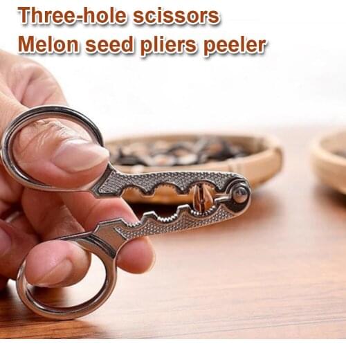 Nut Cracker Heavy Duty Zinc Alloy Melon Seed Opener Scissors 5/7/8mm 3 Hole Sunflower Seed Opener Nut Sheller Dropshipping