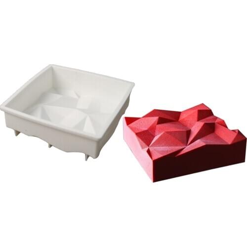 Silicone Cake Mold Diamond Square for Kitchen Chocolate Mousse Dessert Jelly Pudding Pastry Chiffon Bakeware Pan Decorating Tool