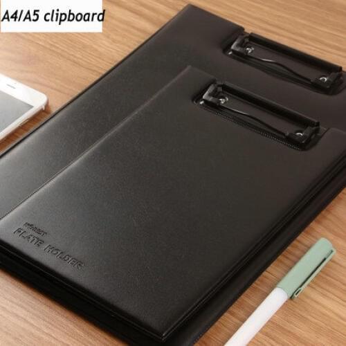 Quality PU Leather Folding Clipboard A4 A5 Paper Clip Board Office Writing Pad
