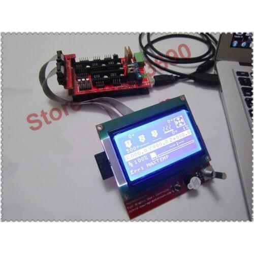 2pcs/lot 3D printer smart controller RAMPS 1.4 LCD 12864 LCD control panel blue screen 128X64 128*64 LCD controller ST7920