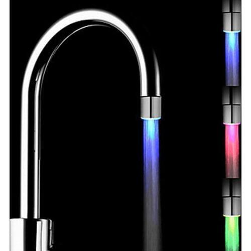 1pcs Temperature Sensor LED Light Water Faucet Tap Glow Lighting Shower Spraying Faucet for Kitchen Bathroom Drop Shipping Sale